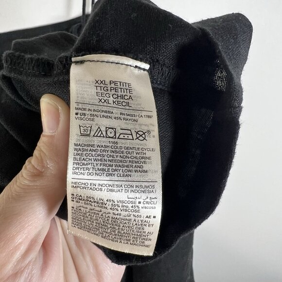 NWT Old Navy Size XXL Petite Black Linen Blend Spaghetti Strap Summer Sun Dress - Picture 8 of 8